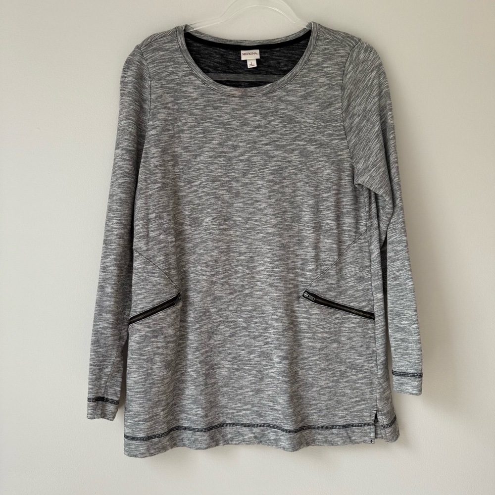 Merona | Target Heather Gray Top with Black Trim Sz L